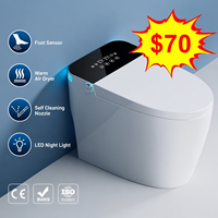 Toilette intelligente moderne avec capteur au pied, ouverture et fermeture automatiques, télécommande, siège chauffant et lavage hygiénique