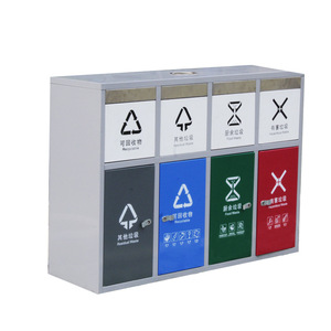 Cubo de Basura Rectangular de Acero Inoxidable para Exteriores con Separación de Residuos de 12L - Product Image 3