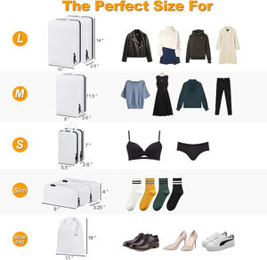 8 ensembles <span class=keywords><strong>de</strong></span> cubes d'emballage <span class=keywords><strong>de</strong></span> compression portables fermeture à glissière organisateurs <span class=keywords><strong>de</strong></span> bagages étanches pour le voyage pour les bagages <span class=keywords><strong>de</strong></span> cabine enregistrés - Product Image 2