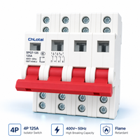 ChLotai 4P 125A 400V Sakelar Isolator Pemutus Sirkuit Modular dengan Pemasangan Rel DIN 35mm untuk Kotak Distribusi Listrik