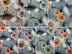 Nuevo diseño seleccionado, lámina dorada, impresión digital, Lámina de poliéster, gasa, koshibo, tela crepé con contorno dorado para vestido - Product Image 2