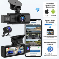 Caméra de tableau de bord de voiture avec écran IPS HD1080P à 3 objectifs, 3 pouces, rétroviseur, enregistrement en boucle, WiFi, vision nocturne