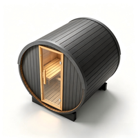 Cabine de sauna infrarouge en bois noir sur mesure OEM, sauna sec en bois de pruche, sauna sec extérieur rond