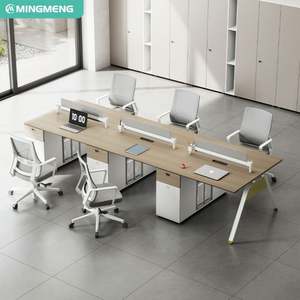 Mobilier commercial Vente en gros Table de personnel de bureau en bois Poste de travail modulaire Bureau pour espace de travail - Product Image 1
