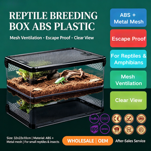 Caja de Cría para Reptiles de Plástico ABS con Ventilación de Malla, Terrario a Prueba de Escape para <span class=keywords><strong>Tarántulas</strong></span>, Geckos, Serpientes y Serpientes de Maíz, Venta al por Mayor OEM - Product Image 1