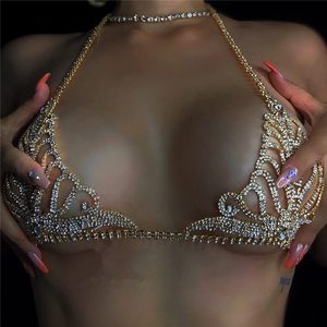 Cadena corporal sexy con incrustaciones de cristales y diamantes, cadena de diamantes de imitación para sujetador, tanga, cubierta decorativa para bikini - Product Image 6