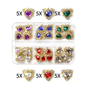 6 Grilles de Strass pour Ongles, Breloques Croix Planète Saturne, Bijoux de Luxe pour Ongles, Pièces de Décoration Diamantées en Cristal pour Nail Art - Product Image 6