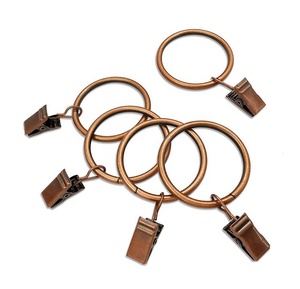 Rustproof Matte Metal Stainless Steel Drapery Hanger Decorative <strong>Curtain</strong> Rings <strong>with</strong> Clips <strong>Hooks</strong> for Tension Rod Bracket Eyelets - Product Image 6