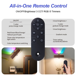 Vàng RGB Dimmable LED Tường Đèn treo tường cho phòng khách không dây Battery Operated điều khiển từ xa Set 2 sạc E26 cơ sở tường - Product Image 6