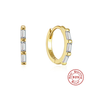 Pendientes de Aro con Circonitas Multicolores de Estilo Simple, en Plata/Oro, para Mujer, Ideales para Bodas, Joyería Personalizada - Product Image 5
