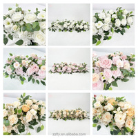 Fleurs artificielles sur mesure en gros pour table longue, idéales pour la décoration de chevet de chambre à coucher ou de mariage