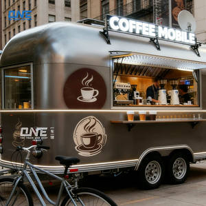 Food Truck in Alluminio per Ristorazione Completamente Attrezzato, Chiosco <span class=keywords><strong>Mobile</strong></span> Prefabbricato per Sandwich, Taco e Caffè - Product Image 1