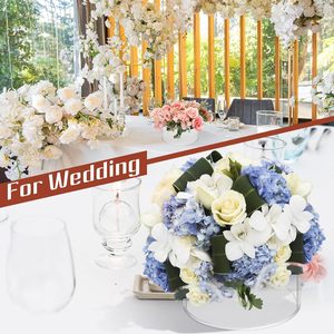 3個セット クリアアクリル製 花瓶 センターピース 丸型 12穴 フラワーベース ダイニングテーブル装飾用 低い花瓶 穴付き - Product Image 6