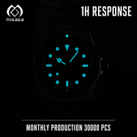 Montre mécanique pour homme en acier inoxydable avec aiguilles lumineuses, bracelet de 20 mm, style business, résistante à l'eau