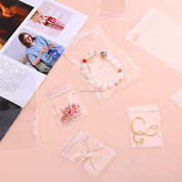 Ustom-bolsa pequeña de PVC para joyería, bolsa de plástico con cremallera reutilizable para embalaje de joyería, con cierre
