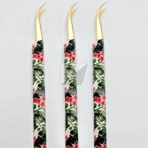 Pinzas de extensión de pestañas de acero inoxidable sostenibles japonesas con logotipo personalizado profesional elegante, papel fuertemente curvado puntiagudo - Product Image 2