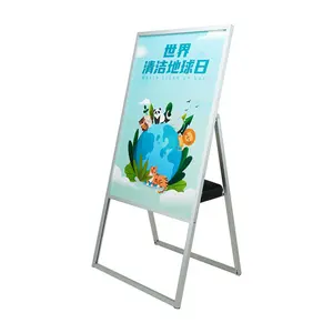 दुकानों के लिए आउटडोर साइन बोर्ड, नाई के लिए एक तरफा लोहे का पोस्टर स्टैंड, एक प्रकार का धातु विज्ञापन स्टैंड