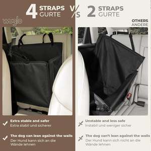 Asiento reforzado <span class=keywords><strong>para</strong></span> <span class=keywords><strong>perros</strong></span> con 4 correas de <span class=keywords><strong>sujeción</strong></span>, asiento de coche impermeable <span class=keywords><strong>para</strong></span> mascotas <span class=keywords><strong>para</strong></span> el asiento trasero del coche (tamaño L, negro) - Product Image 3