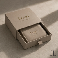 Boîte à bijoux personnalisée avec logo imprimé et pochette en microfibre pour emballage cadeau
