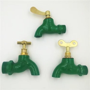 Iron Faucet With Key <b>Lock</b> Copper Core 4 Point <b>Threaded</b> Outdoor Garden Water Connector Durable - Product Image 1