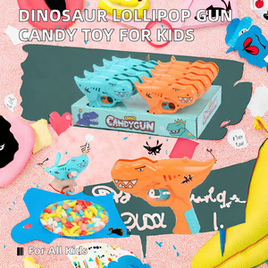 Toymy Bestseller Plastik-Dinosaurier-Lollipop-Pistole Jelly-Bean-Spielzeug in Box Verpackt für Kinderspiele Supermarkt-Werbeaktion Große und Kleine Größen - Product Image 2