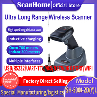 Escáner de Código de Barras Inalámbrico Portátil ScanHome SH-5000-2D(Y)-L, Sensor CMOS, Velocidad de Escaneo de 30F/S, Interfaces USB/WiFi/COM, Garantía de 1 Año