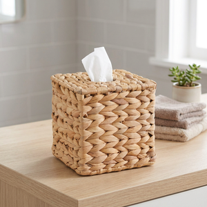 Boîte à mouchoirs en rotin tressé de style bohème chic moderne, design élégant - Product Image 4