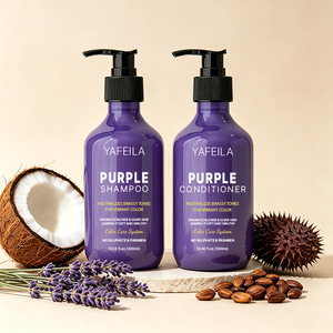 Champú y Acondicionador Morado de Grado Profesional de Marca Privada, Anti-Amarilleo, para <span class=keywords><strong>el</strong></span> Cuidado Posterior a la Teñitura del Cabello Rubio Plateado - Product Image 1