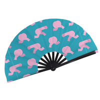 Éventail pliable personnalisé en bambou, grand format, avec logo imprimé par sublimation, pour fêtes, mariages, décoration, respectueux de l'environnement