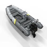 Bateau de pêche gonflable de luxe à coque rigide en aluminium Hypalon de 4.5m