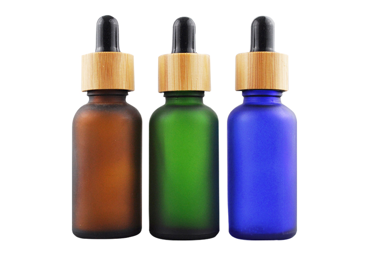 Empty Hot Stamping 50ml Amber Dropper Bottles With Wooden Head