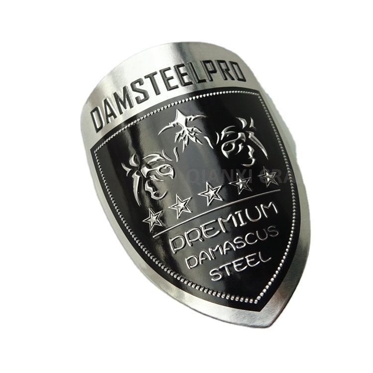 Custom Printing Embossed Metal Self Adhesive Stickers Red Wine Perfume Bottle Printed Aluminum Labels