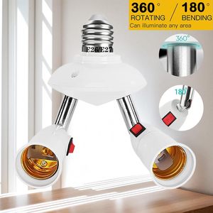 Extensor <span class=keywords><strong>de</strong></span> enchufe <span class=keywords><strong>de</strong></span> luz blanca 2 en 1 con adaptador <span class=keywords><strong>de</strong></span> 2 bombillas Brazos ajustables giratorios <span class=keywords><strong>de</strong></span> 360 ° Portalámparas E26/E27 <span class=keywords><strong>para</strong></span> ventiladores <span class=keywords><strong>de</strong></span> <span class=keywords><strong>techo</strong></span> - Product Image 2