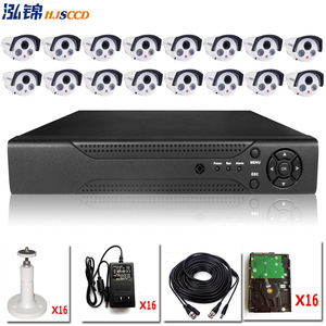 Hjs Ccd 16 Channel Surveillance Kit With 500G Hdd Ahd Security System <b>Night</b> <b>Vision</b> <b>Camera</b> Set For Home Office Use - Product Image 1