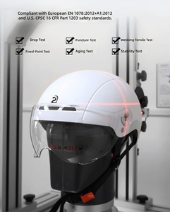 Casco de seguridad abierto para motocicleta, certificado por la CPSC de EE. UU. y la normativa CE europea, para vehículos compartidos, <span class=keywords><strong>scooters</strong></span> eléctricos y motocicletas. - Product Image 4