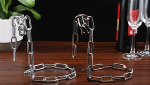 Porte-bouteilles suspendu en chaîne de haute qualité pour vin rouge, support métallique pour bouteilles de vin, décoration de restaurant, ornement de bar - Product Image 4