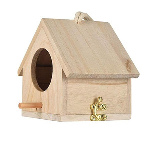 Casetta per Uccelli in Legno da Appendere per Esterni, Giardino, Patio - Nido per Robin, Pappagallini, Rondini, Passeri, Fringuelli, Tordo - Product Image 6