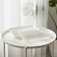 Contenedores de Alimentos Desechables Rectangulares de Plástico Estilo Americano, Loncheras de PP, Cajas para Comida para Llevar