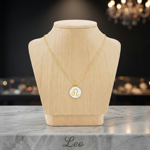 Collar con Cadena del Signo Zodiacal Leo, Plata de Ley 925, Oro Vermeil, Horóscopo, Astrología, Joyería con Signo del Zodiaco, Regalo para Mujeres y Hombres - Product Image 1
