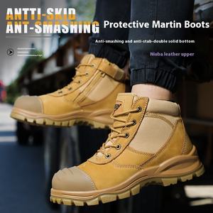 Chaussures de sécurité en cuir de vachette quatre saisons pour hommes Bout en acier anti-écrasement anti-crevaison <span class=keywords><strong>Goodyear</strong></span> Artisanat Travail - Product Image 5