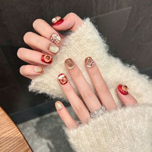 Hecho a mano cubierta completa Artificial prensa falsa en la punta de las uñas reutilizable francés uñas flor Acrílico falso magnético Rhinestone <span class=keywords><strong>bailarina</strong></span> - Product Image 4