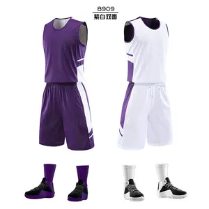 Oem Leeg Laatste Sublimatie Jersey Basketbal Print Kleur Rood Jurken Plus Size Ontwerp Logo Custom Omkeerbare Basketbal Jersey