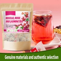 Thé en vrac de roselle, rose et jasmin – Infusion naturelle de fleurs pour le bien-être et la beauté – Sachets de thé pour la nutrition de la peau féminine