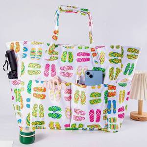 Sac fourre-tout à bandoulière grande capacité avec motif personnalisable, imperméable, en Oxford, multifonctionnel, pour la plage - Product Image 2