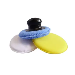 Tùy chỉnh bán buôn 3-Pieces mềm sợi nhỏ bọt xốp xe đánh bóng Pad sáp Applicator Pad