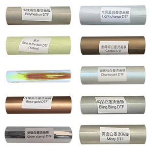 Impresión de transferencia de calor de un solo lado PET DTF rollo de película cáscara caliente y cáscara fría amarillo brillo blanco y verde oscuro Material de lámina de brillo - Product Image 6