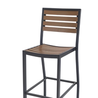 Chaise de bar moderne en aluminium avec dossier à lattes, pour l'intérieur et l'extérieur