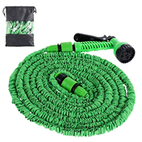 Tuyau d'arrosage extensible magique léger 25FT 50FT 75FT 100FT en caoutchouc latex avec pistolet d'arrosage