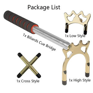 Pont de billard rétractable avec 3 têtes de pont métalliques amovibles, incluant un ensemble de têtes de pont inférieures, supérieures et croisées - Product Image 2