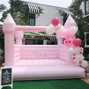 Moonwalk nhà bị trả lại trắng nhảy lâu đài thương mại trắng bouncy lâu đài với bóng Pit Inflatable Jumper cho tiệc cưới - Product Image 1